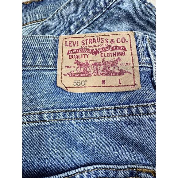 Levi's 50x29 550 Relaxed Fit Dark Medium Wash Denim Jeans - Picture 4 of 9